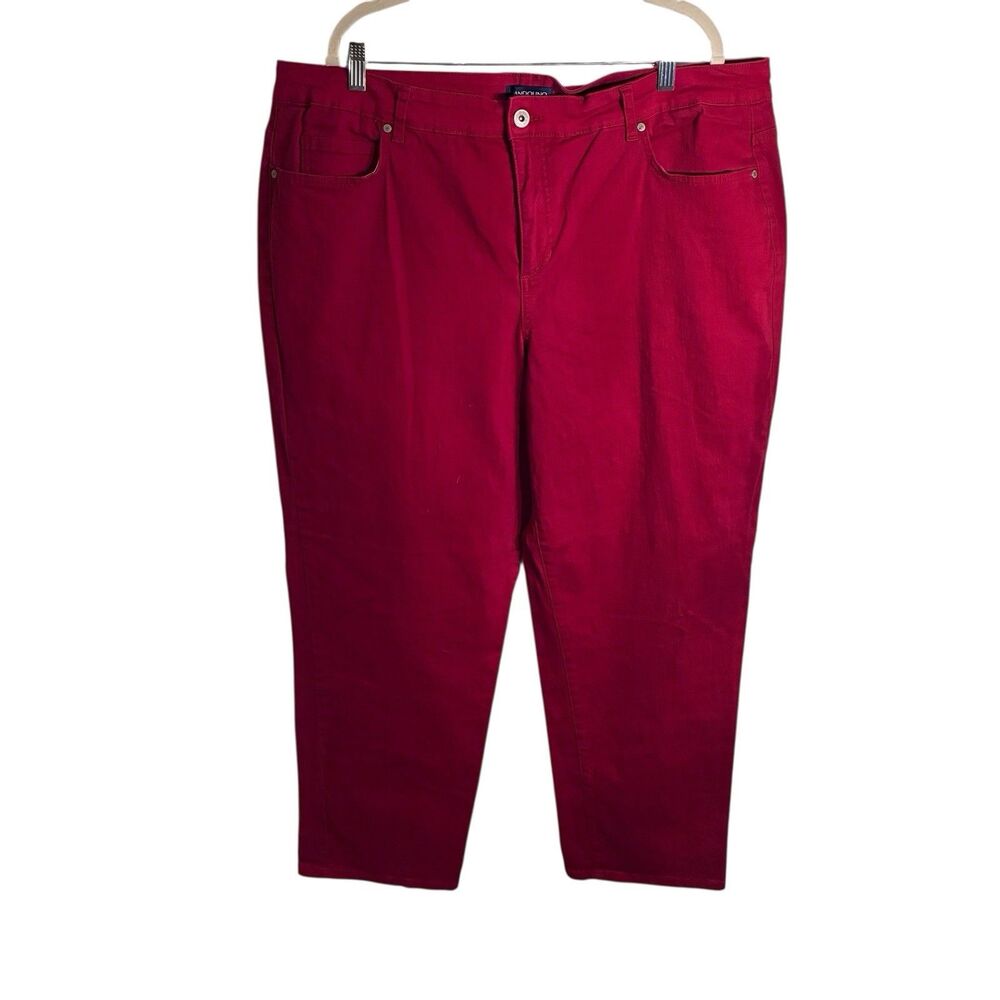 Bandolino Women's Red Jeans Size 22W Mandie Style With Wide Leg.